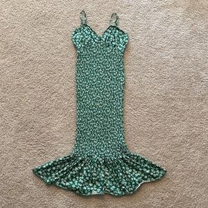 SHEIN Green Floral Midi Dress